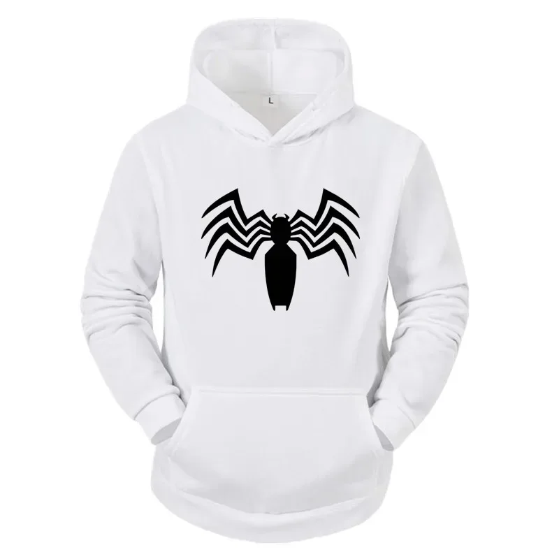 2026 Autumn and Winter New Men's Hoodie Street Fashion Spider Print Sportswear Women's fleece Casual Fun Wear