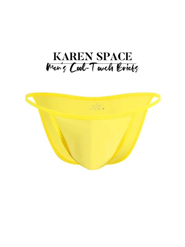 1PC Men's Sexy Low-Waist Briefs with Large Pouch Single Color Thin Belt Comfortable Thin Design for Summer Pure Color Underwear
