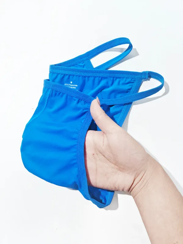 1PC Men's Sexy Low-Waist Briefs with Large Pouch Single Color Thin Belt Comfortable Thin Design for Summer Pure Color Underwear