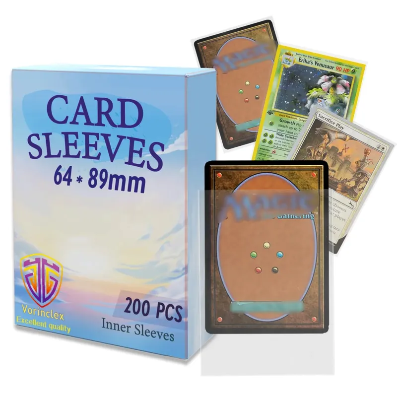 200 PCS Inner Card Sleeves Perfect Fit MTG/YGO Game Cards Sports Cards Football Cards Inner Card Sleeves Is Smooth And Tough