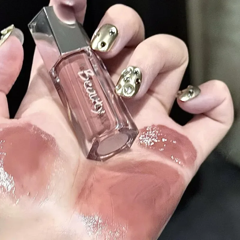 Ice διάφανο καφέ Lip Gloss Ενυδατικό γυαλιστερό υγρό κραγιόν Nude Water Light Glass Mirror Lip Glaze Μακιγιάζ μακράς διαρκείας