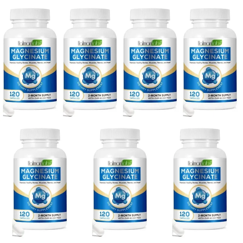 Magnesium Glycinate Capsules with 208mg Elemental Bisglycinate for Healthy Bone Muscle & Nerve Support Adults 120 Capsules