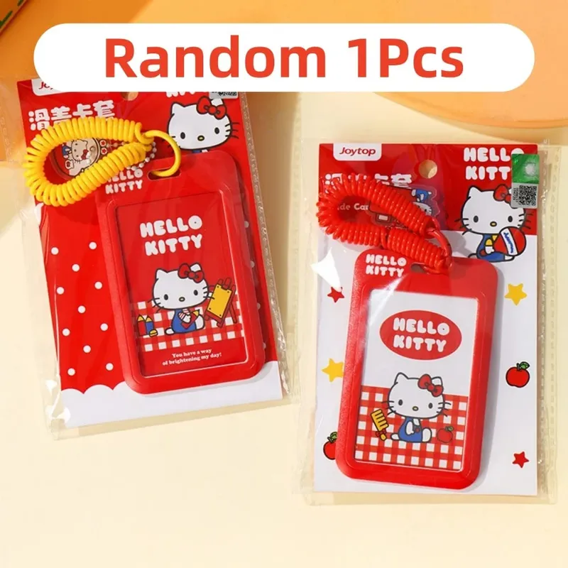 Asli Sanrio Hello Kitty Slide ID Tag Nama Identitas Pemegang Lencana Reel Kasus Izin Kerja Staf Karyawan Lulus Kartu Kerja Hadiah