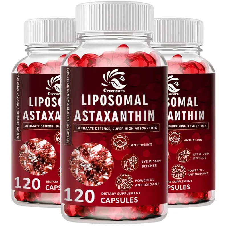 24 MG Liposomal Astaxanthin Capsule - Paginhawahin ang Pagkapagod sa Mata Pagbutihin ang Sensitibong Balat Ibalik ang Muscle Function Pagandahin ang Immunity