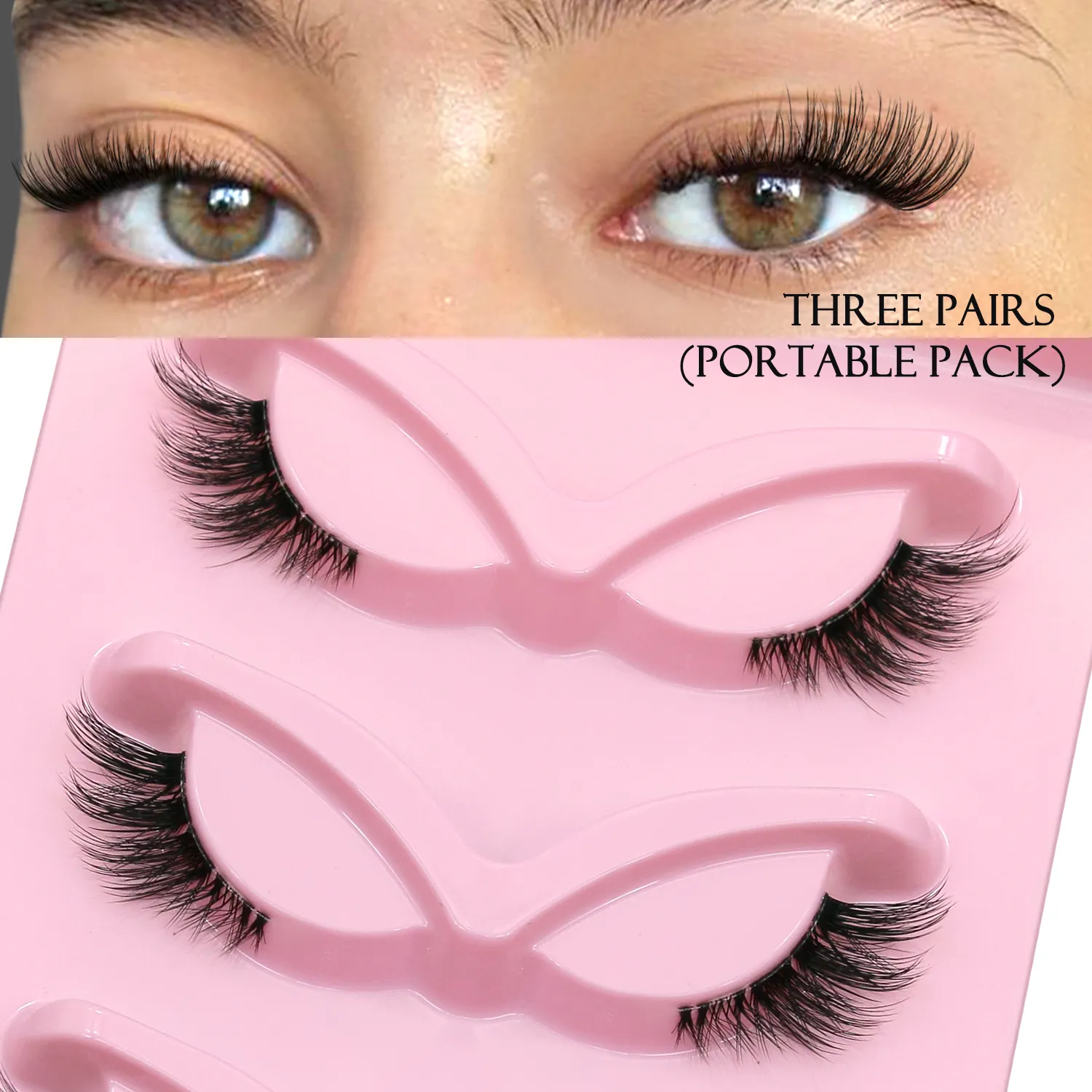 Half Lashes Cat Eye Eyelashes Natural Look Wispy False Lashes Faux Mink Lashes Clear Band Natural Fake Lashes Makeup
