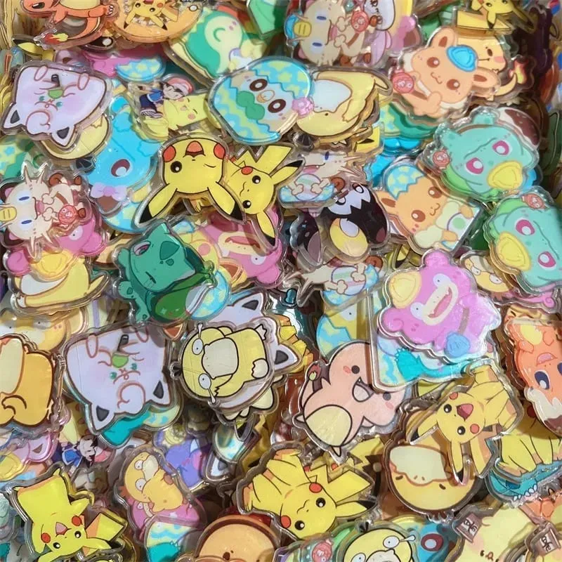 Pokemon Acrylic DIY Patch Kawaii Pendant Ειδικού σχήματος κοπής Anime Cartoon διπλής όψης Υλικό φουρκέτας μπρελόκ εκτύπωσης