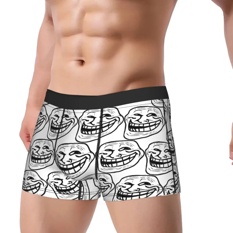 Rage Comic Trollfac Trunk Funny Anime Pouch Underwear Hot Sale Corak Boxer Brief Selesa Lelaki Seluar Dalam Plus Saiz