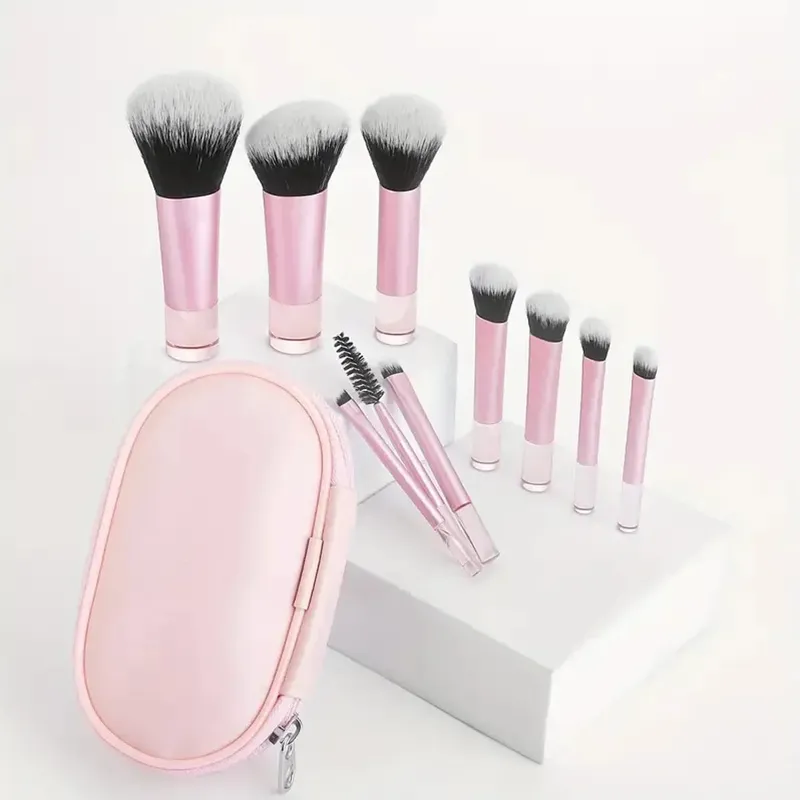 10 τμχ πινέλα μακιγιάζ σετ με τσάντα Cosmetic Eye Shadow Foundation Loose Powder Blush Detail Brush Blending Beauty Make Up Tools