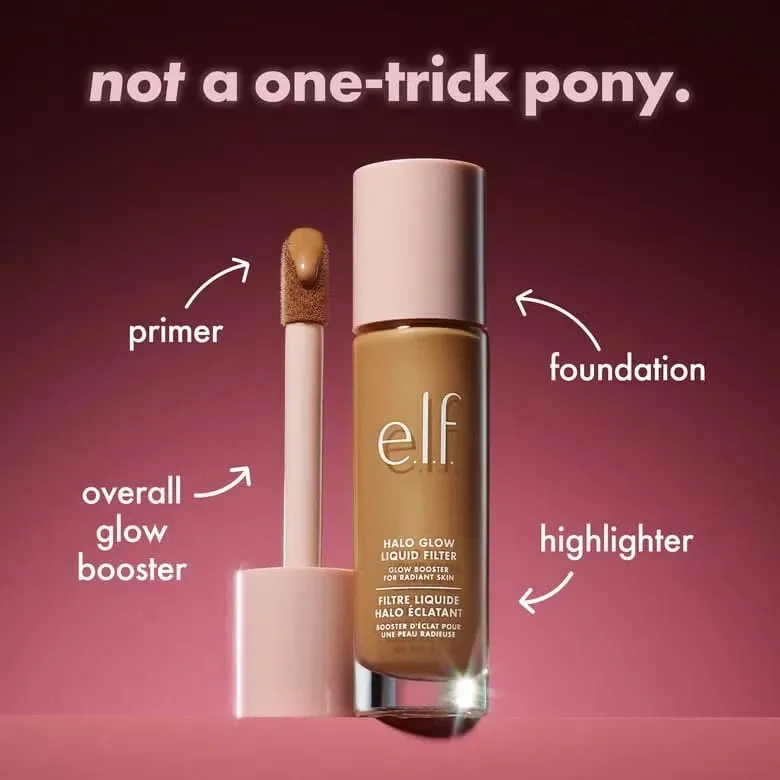 ELF Halo Glow Liquid Filter Liquid Foundation Complexion φαίνεται υγιής και πιο λαμπερή φύση κατάλληλη για διάφορους τύπους δέρματος