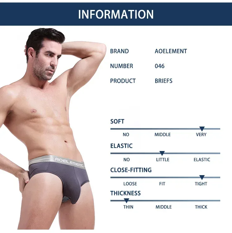 1pc Modal capsule lift U convex men's underwear bullet separate ice silk capsule pouch briefs