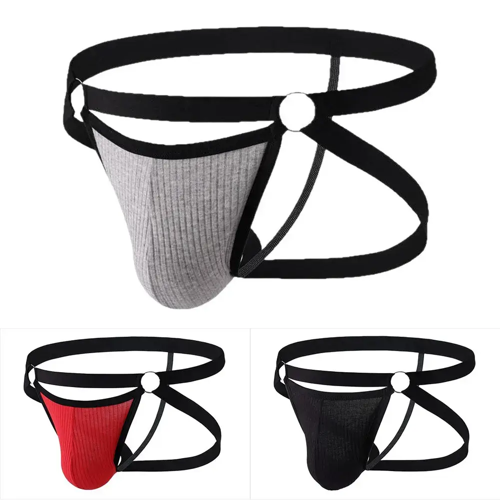 Mens Jockstrap Underwear Low Waist Breathable Athletic Supporter Jock Straps Underpants Gay Male Hollow Back Lingerie