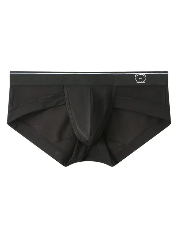 Light Sky Blue Ice Silk Men Low Rise Briefs Ultra Thin Mesh Breathable U Convex Pouch Soft Summer Cool Male Underpants