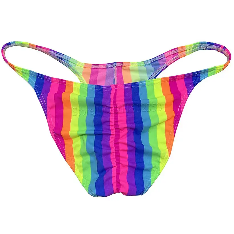 Men's Cheeky Briefs Underwear Pouch Male Ruched Bikini Swimwear Sexy Underpants High Elasticity, Low Waist, Floral Print sexy