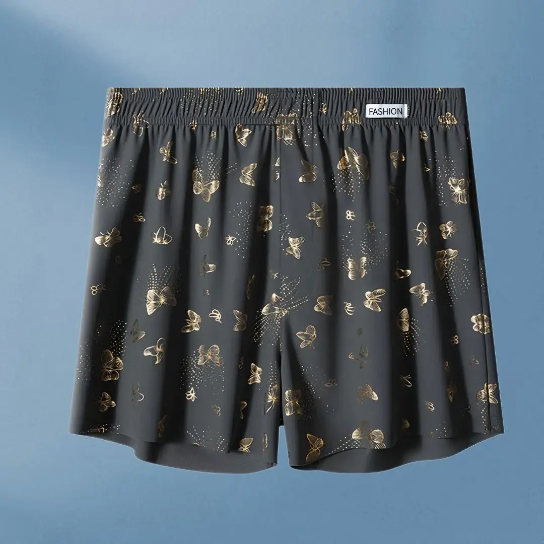 4-Piece Butterfly Print Men's Personalized Aro Pants, Loose And Breathable Casual Underwear, Men's Fashionable Boxer Shorts