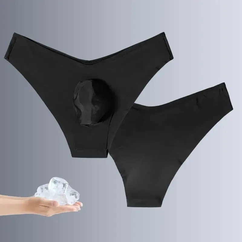 1 Piece Men's Sexy Semi Sheer V-Waist High Cut Briefs - Ultra-Thin Cool Touch Lightweight Breathable Soft Casual Men Underwear