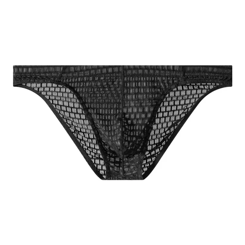 Men's Breathable See Through Underwear Briefs With Low-Waist Design And U Convex Pouch For Support And Comfort