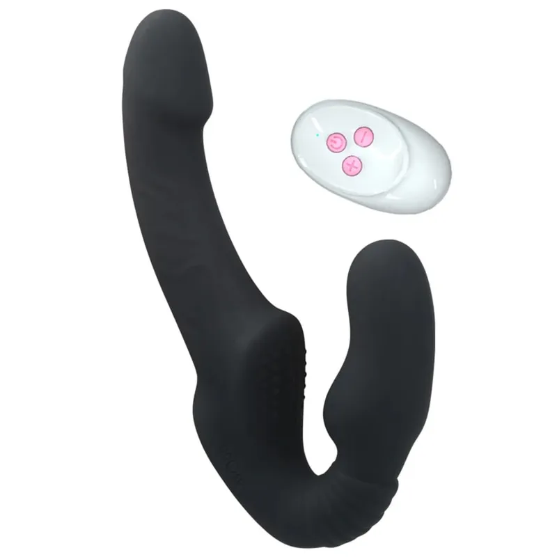 10 Speeds Strapless Strapon Dildo Vibrator Γυναικείο Διπλό Δονούμενο G Spot Παιχνίδια σεξ ενηλίκων για γυναίκες Μασάζ πρωκτού προστάτη για ζευγάρια — image 8