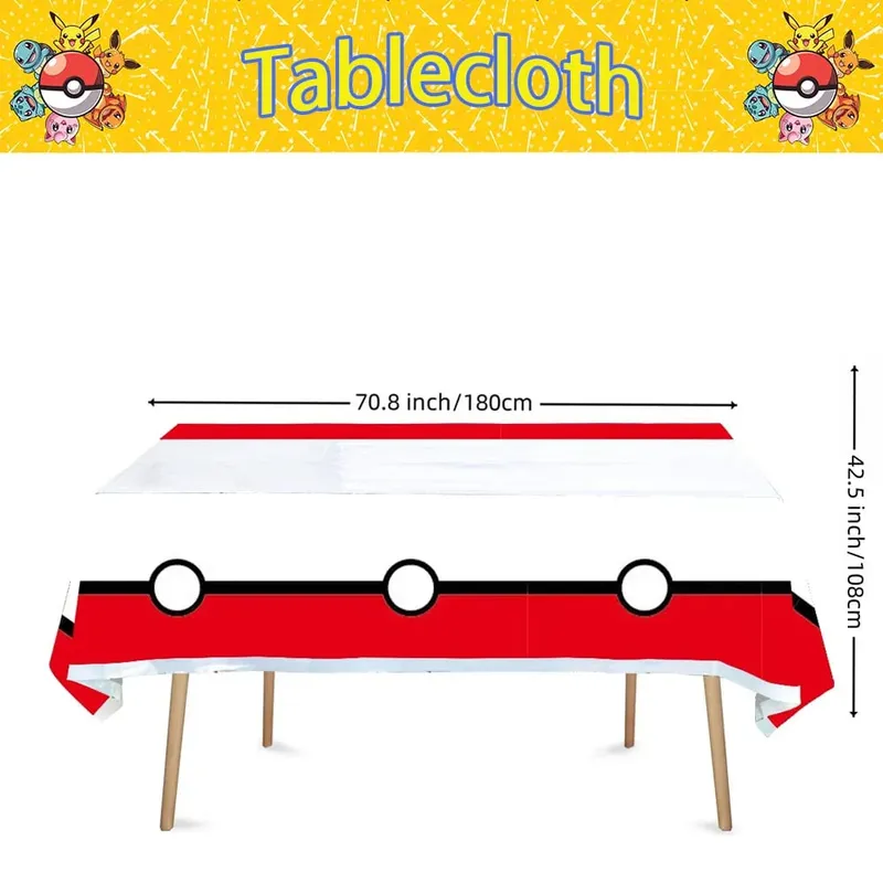 1/10Pcs Pokemon Tablecloth Birthday Dekorasyon Disposable Tablecloth Pikachu Tablecover Mga Regalo sa Kaarawan ng mga Bata Mga Baby Shower Supplies