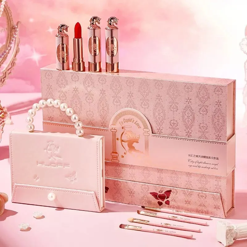 Makeup Gift Set – Eyeshadow Palette & Lipstick Full Face Beauty Kit Perfect Valentine‘s Day Gift for Girlfriend & Wife