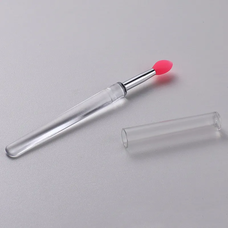 Kuas Bibir Silikon dengan Penutup Lembut Multifungsi Aplikator Masker Bibir Lipstik Lipgloss Kuas Rias Perjalanan Portabel Dapat Digunakan Kembali