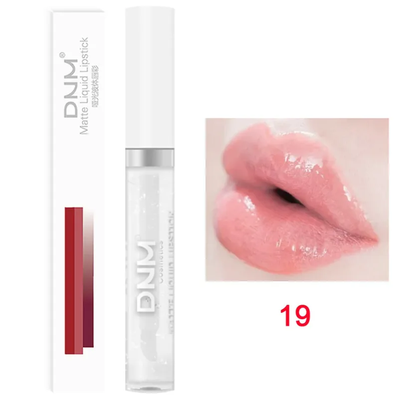 DNM 19 צבע שפתון נוזלי קטיפה מט עמיד למים לא קל לדהות איפור ליפגלוס סגול אדום עירום גוון שפתיים קוסמטיקה