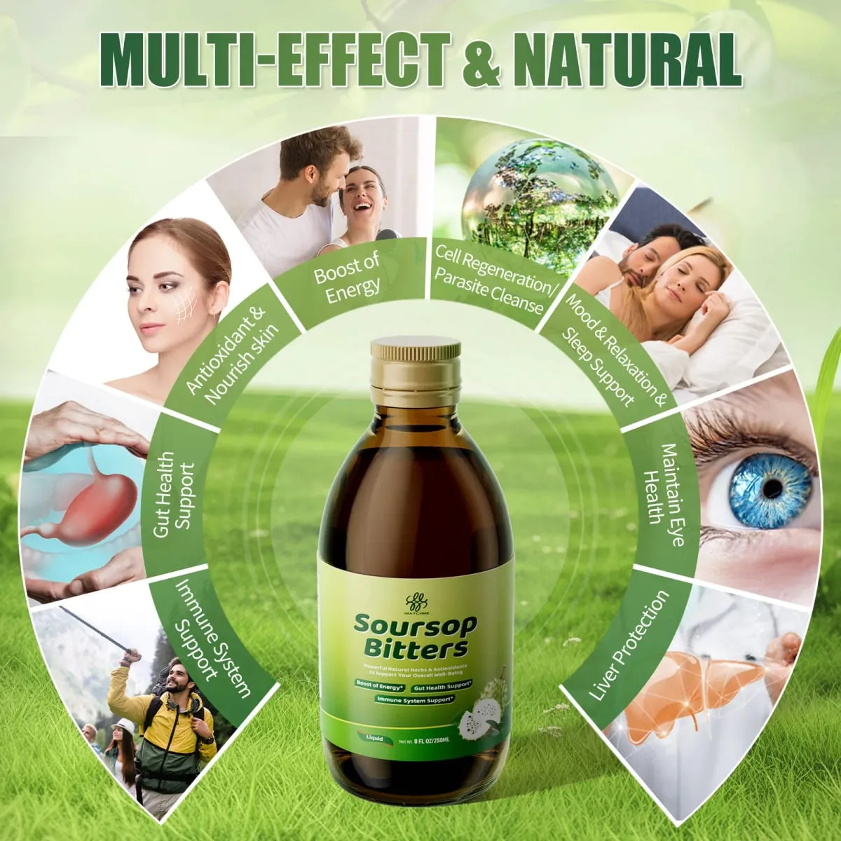 Soursop Bitters Liquid na may Moringa at Turmeric para sa Digestive at Gut Cleanse Antioxidant Skin Health Cell Regeneration Immune