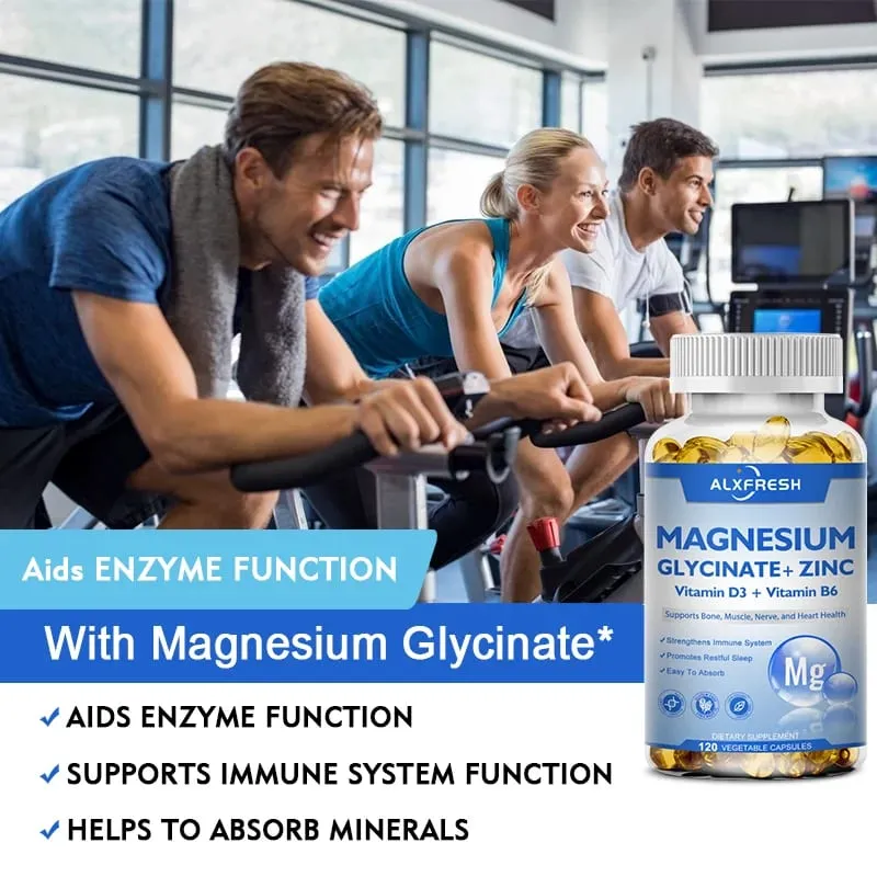 Alxfresh Magnesium Complex Capsules High Absorption Bone Muscle Brain Health Supplement Aids Sleep Stress & Anxiety Relief