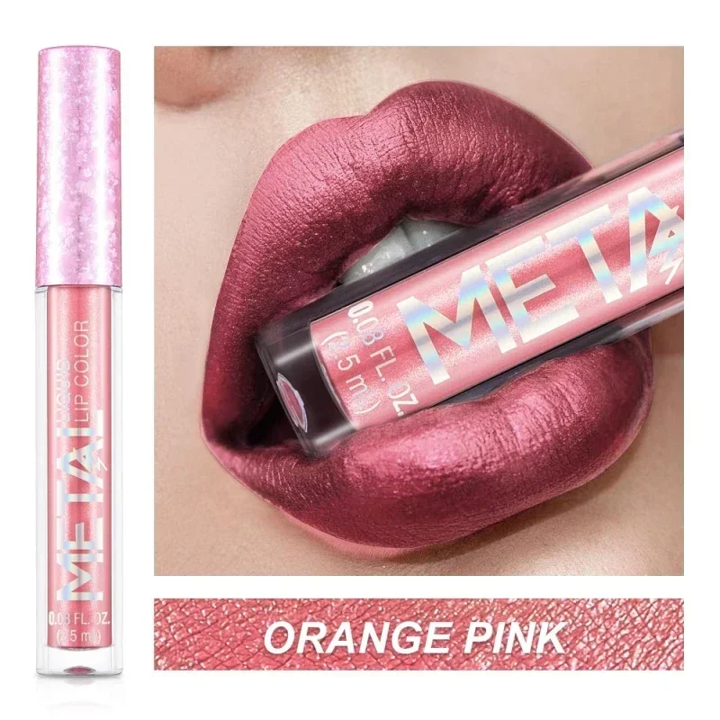 Lipstik Cair Matte Metalik Tahan Air Tahan Lama Antilengket Matte Berkilau Lip Gloss Makeup Bibir Wanita 12 Warna