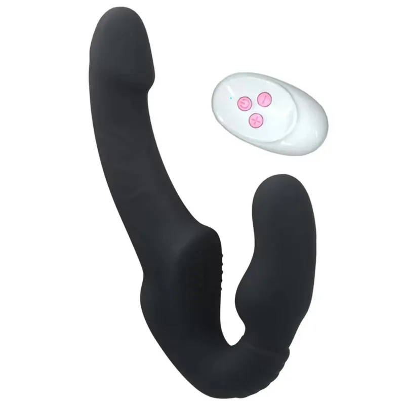 Strapless Strapon Dildo Vibrator Female Double Vibrating G Spot Stimulate Clitoris Anal Massager Adult Sex Toys For Women Couple