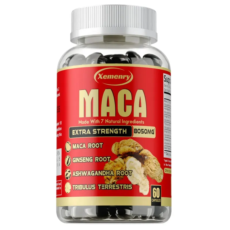Κάψουλες Maca Root - με Ginseng & Ashwagandha για την υποστήριξη της ενεργειακής αντοχής και της απόδοσης Βελτίωση της μυϊκής μάζας
