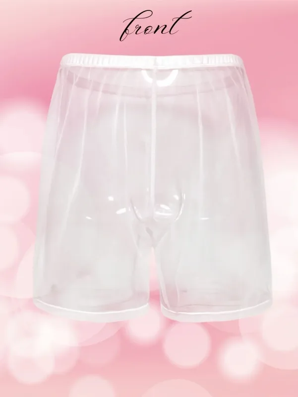 1Pc Sexy Sheer Mesh Men Underwear Fashionable Soft Transparent Home Loose Fit Boxing Pants Sleep Shorts Sleepwear Pajama Pants