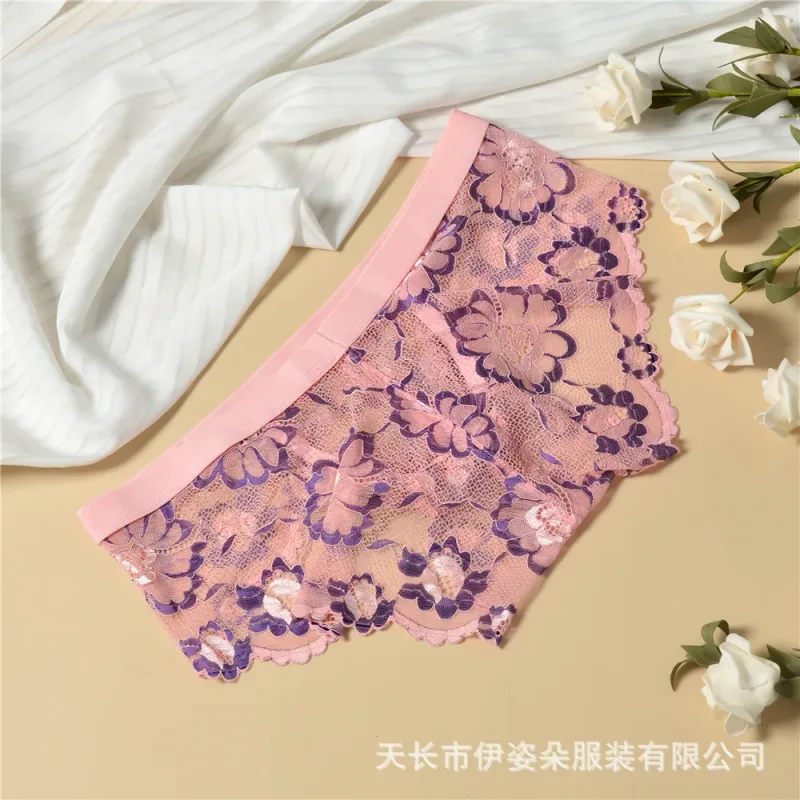 Lace Sexy Underwear Smooth Mens Pouch Panties Perspective Thin Floral Man Briefs Temptation Mesh Low Rise Breathable Underpants