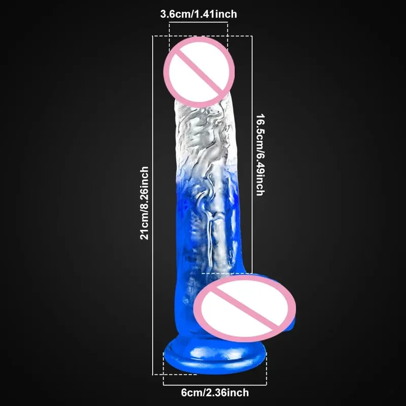4 Sizes Transparent Soft Jelly Dildo Realistic Fake Dick Penis Sucker Butt Plug Sex Toys for Woman Men Vagina Anal Sex Toys