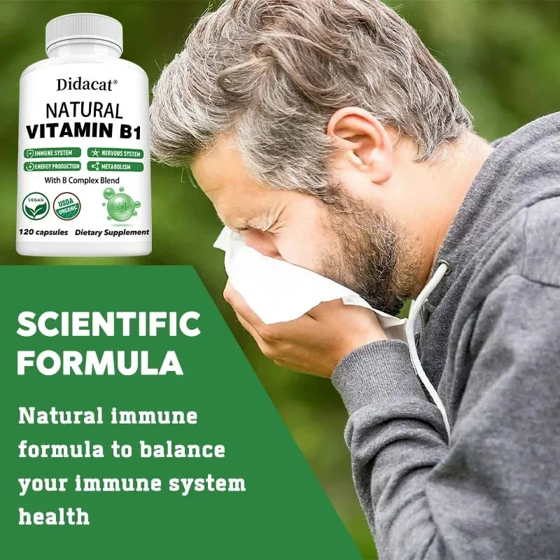 Didacat Vitamin B1 Helps The Immune System Nervous System Energy Support Dietary Supplement