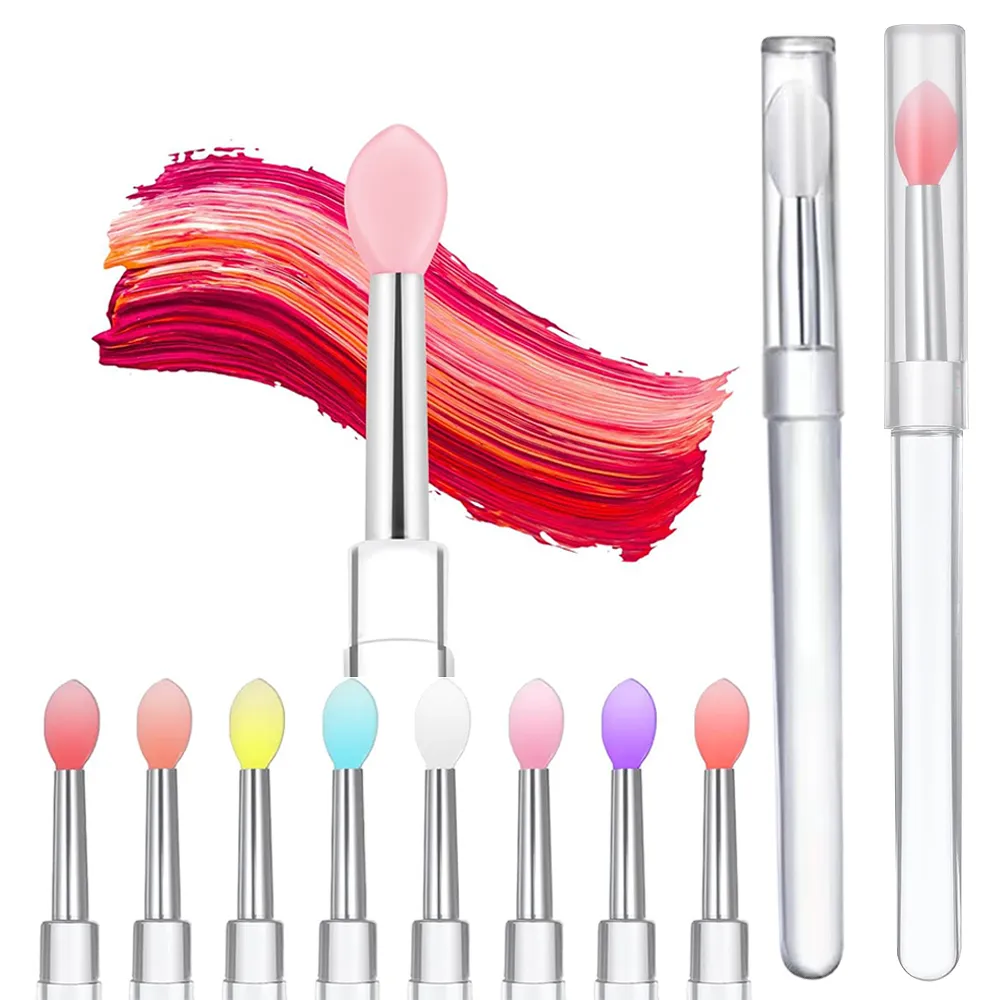 3/15 Buah Aplikator Masker Bibir Silikon Alat Lipstik Transparan Kuas Bibir Dapat Digunakan Kembali untuk Kuas Eyeshadow Lip Gloss Alat Rias