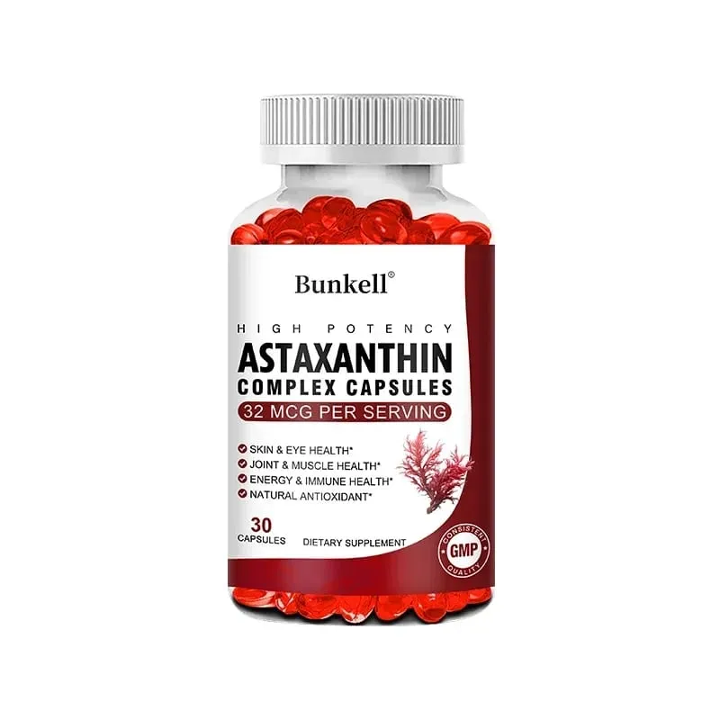 Astaxanthin Complex Capsules - with Fish Oil Antioxidant Supports Vision Eye and Skin Muscle Joint and Immune Health
