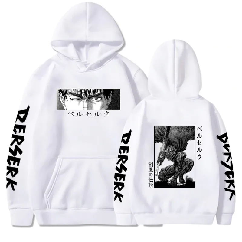 Berserk sweat à capuche pour homme femmes à manches longues sweat polaire surdimensionné vestes manteaux drôle Berserk japonais Anime Streetwear