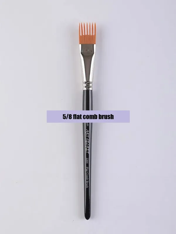 Professional 5 pcs Flat Comb Brush Nylon Paint Drawing Brushes Oil Artists Painting Brush Set Para sa Artista Student