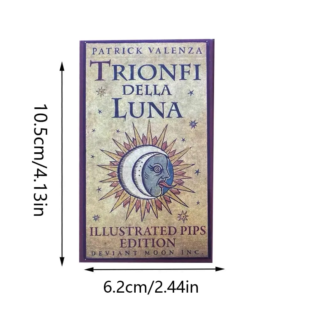 Trionfi della Luna Tarot 78 Card Deck with PDF Guidebook Fortune Telling Card Game Travel Cersion Αντίστροφος Πλανήτης Τσάκρα Zodiac