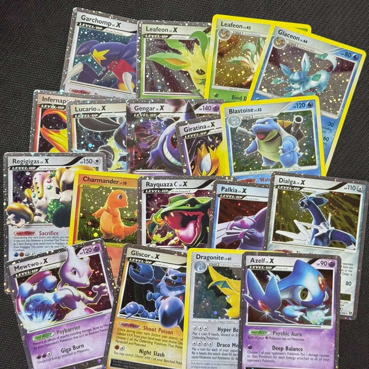 Κάρτες μεσολάβησης Dragonite Legends Awakened Charmander Stormfront Gengar LV.X Rayquaza C Leafeon Majestic Dawn Blastoise Holo