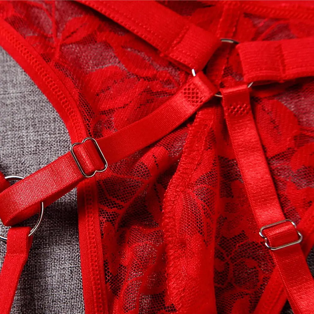 Sexy Underwear Men's G-Strings Exotic Lingerie Panties Sheer Lace Pouch Hollow Out Lace Flower Pattern Adjustable Waistband