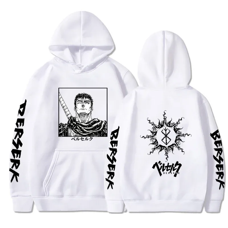 Berserk sweat à capuche pour homme femmes à manches longues sweat polaire surdimensionné vestes manteaux drôle Berserk japonais Anime Streetwear