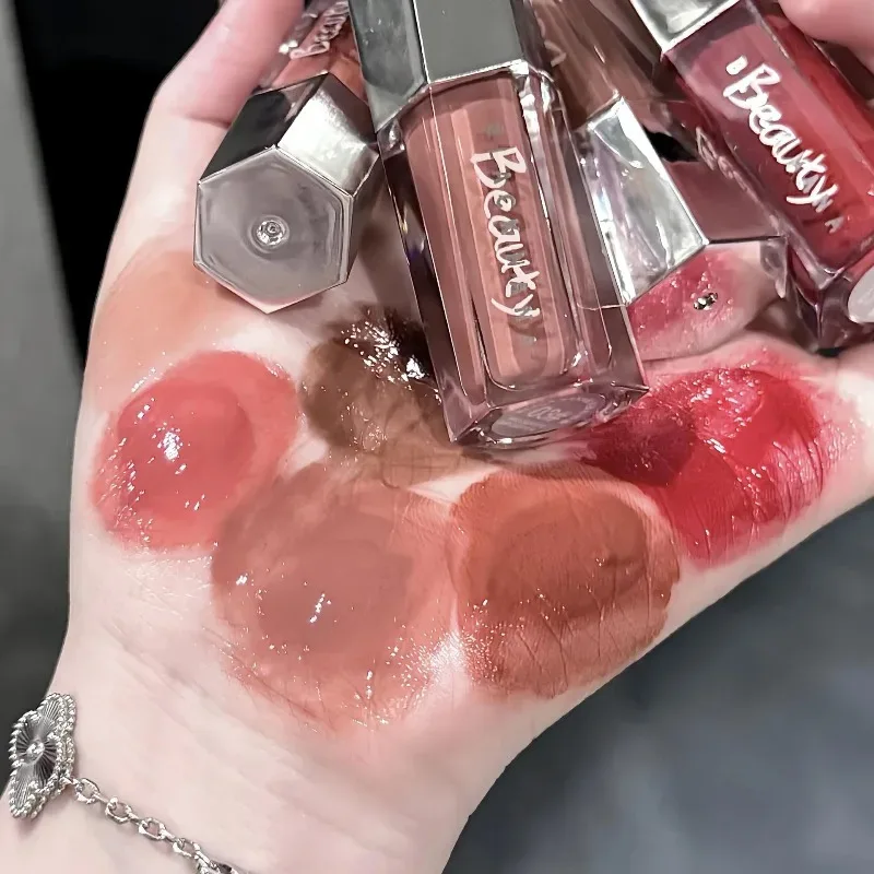 Ice διάφανο καφέ Lip Gloss Ενυδατικό γυαλιστερό υγρό κραγιόν Nude Water Light Glass Mirror Lip Glaze Μακιγιάζ μακράς διαρκείας