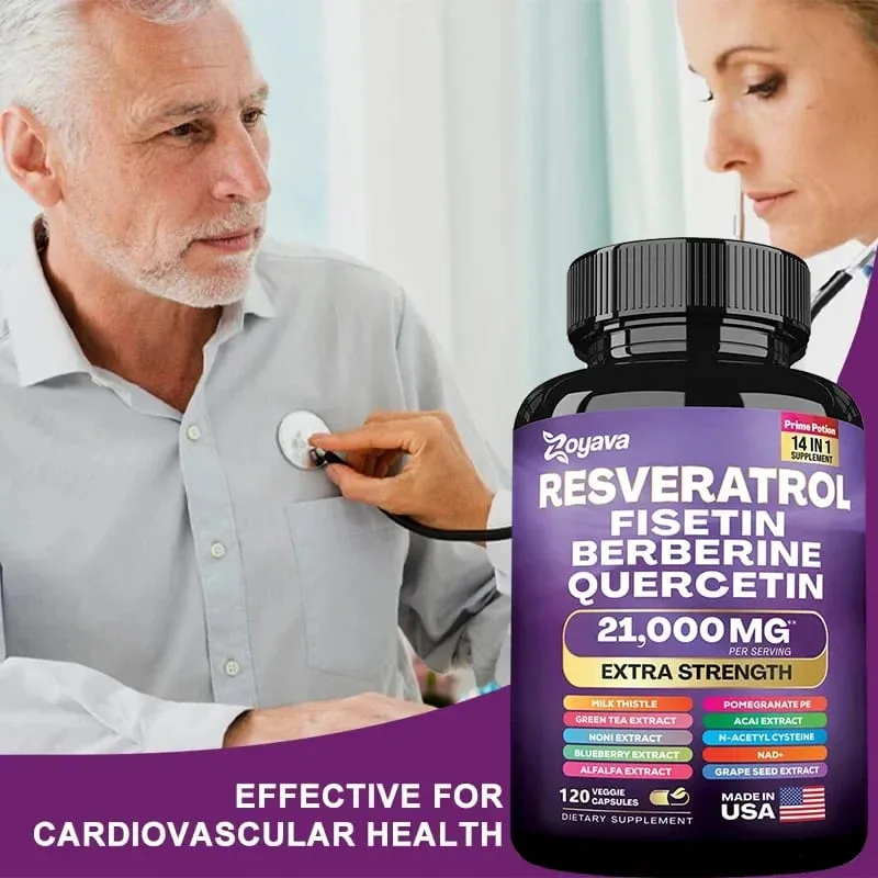 Resveratrol Extract Capsules - Mga Benepisyo sa Immunity Antioxidants Ang Cardiovascular Health ay Nagtataguyod ng Makinis na Balat