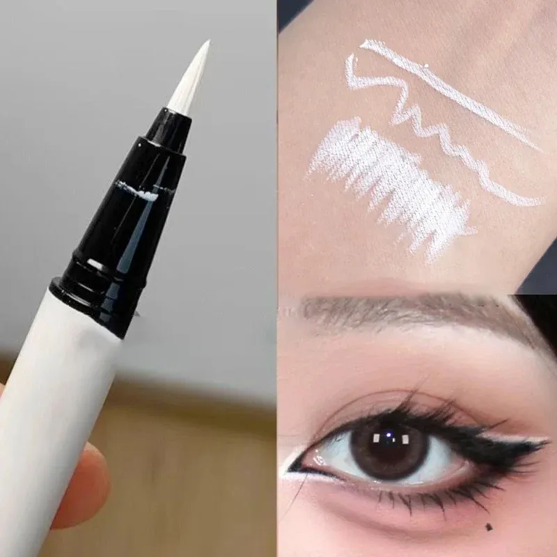 Εξαιρετικά λεπτό ματ λευκό eyeliner Liquid στυλό αδιάβροχο, ανθεκτικό στον ιδρώτα, μακράς διαρκείας, λείο και απαλό μακιγιάζ ματιών με υψηλή χρωστική ουσία