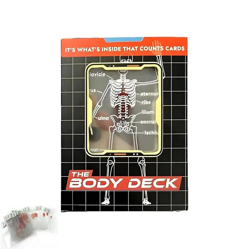 The Body Deck Mannequin Body Deck Skeleton Κάρτες παιχνιδιού Διαφανής ανατομία Κάρτες πόκερ Σκελετοί Σχέδια ακτίνων Χ Εκπαιδευτικό δώρο