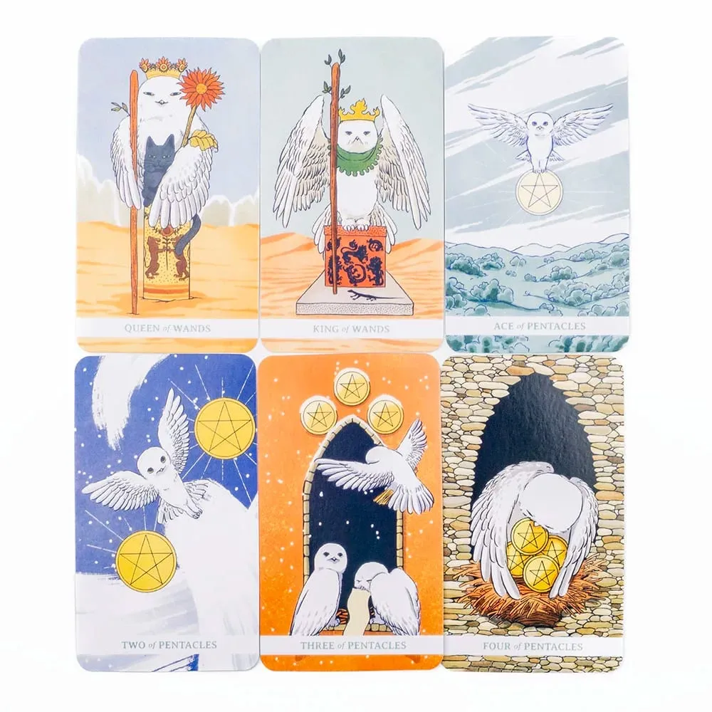 Fehér Winny Tarot angol kiadású 80 kártyapakli PDF-útmutatóval, sorsjóslás kártyákkal kezdőknek, társasjátékoknak