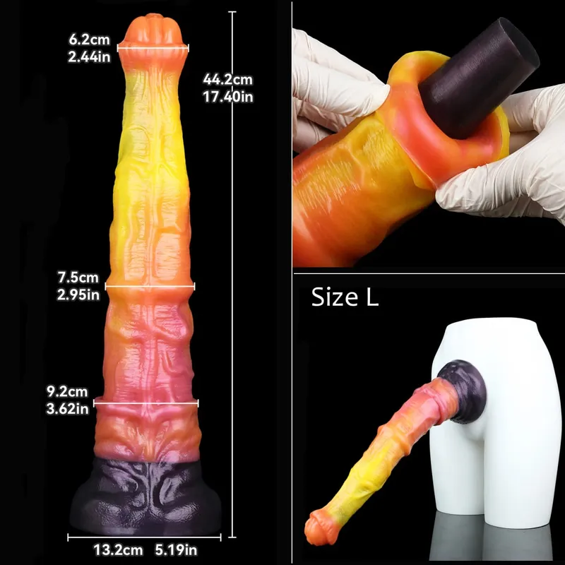 Διπλό στρώμα σιλικόνης Fantasy Dog Knot Dildo Blue Butt βύσμα με κορόιδο πρωκτικό διαστολέα Αυνανικό παιχνίδι σεξ για ενήλικες 18+