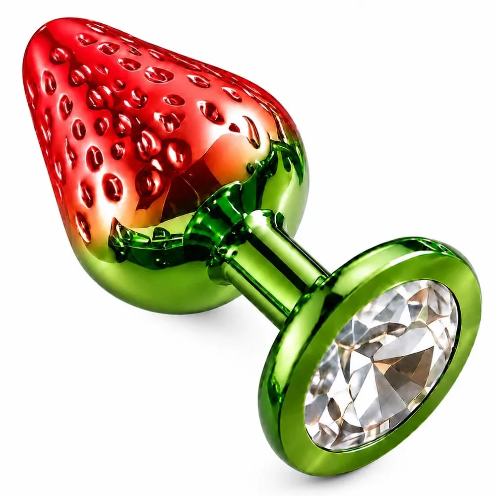 Strawberry Metal Anal Beads Butt Plug Set Small Medium Large Wearable Anal Plug Κοσμήματα Πρωκτικό Παιχνίδι σεξ για Άνδρα Γυναίκα