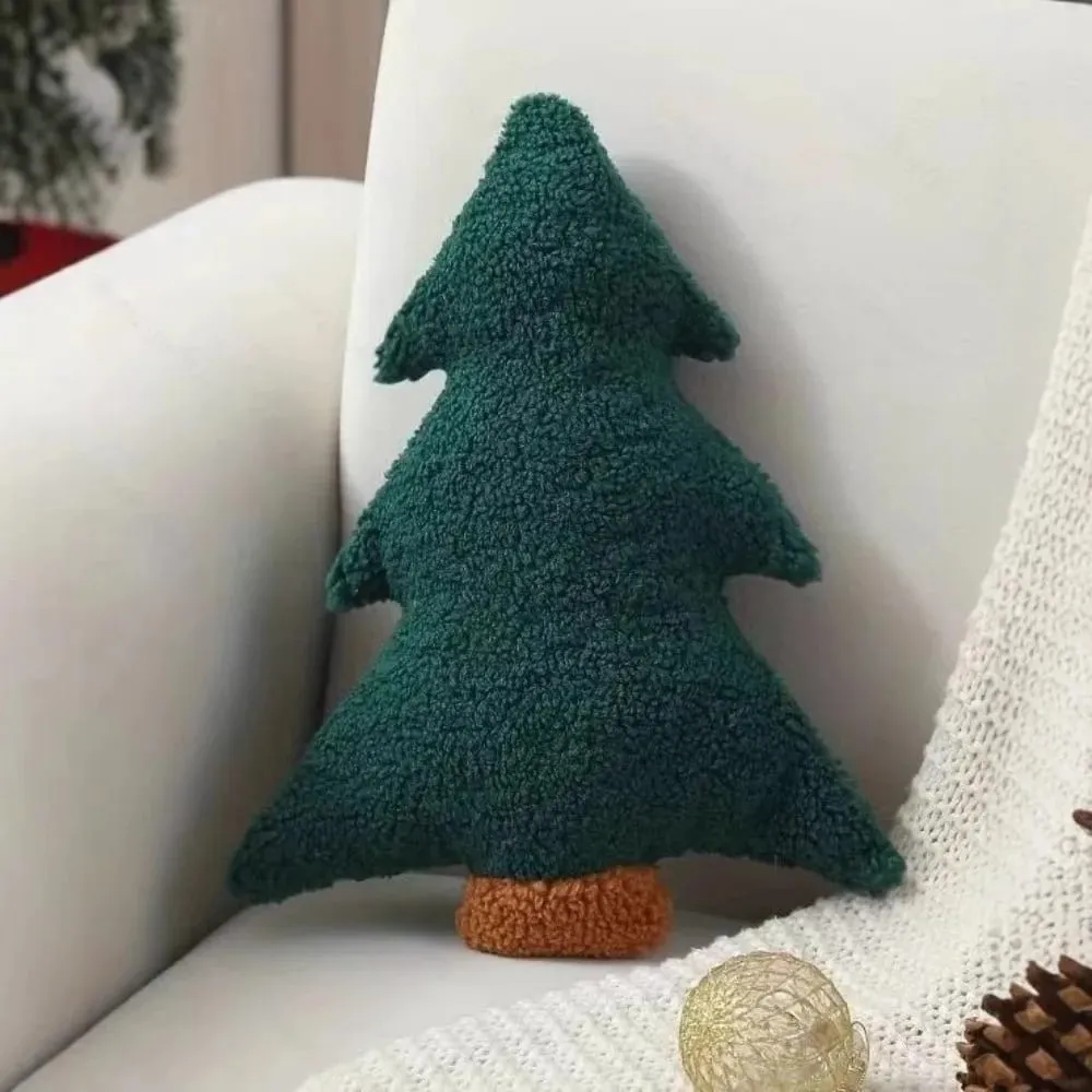 Aranyos 40 cm-es karácsonyfa párna, puha töltött plüss párna ünnepi dekoráció párna lakberendezés